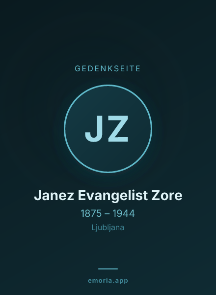 Gedenkportrait von Janez Evangelist Zore