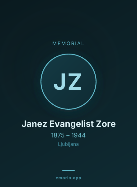 Memorial portrait of Janez Evangelist Zore