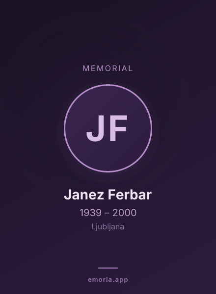 Memorial portrait of Janez Ferbar