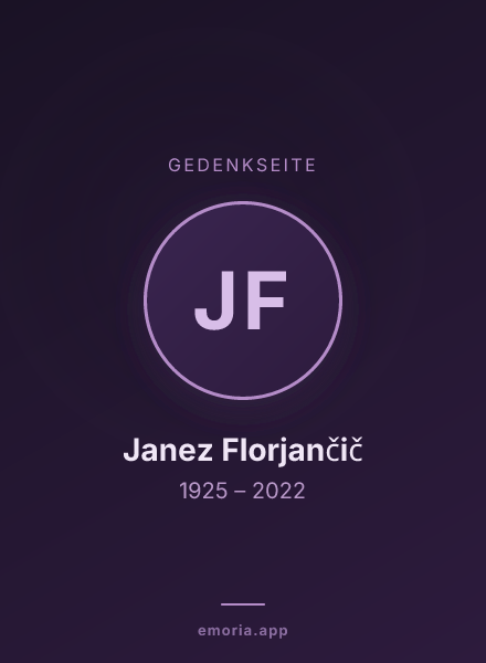 Gedenkportrait von Janez Florjančič