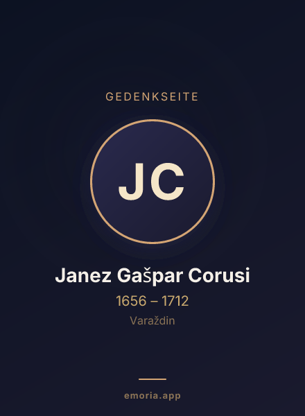 Gedenkportrait von Janez Gašpar Corusi