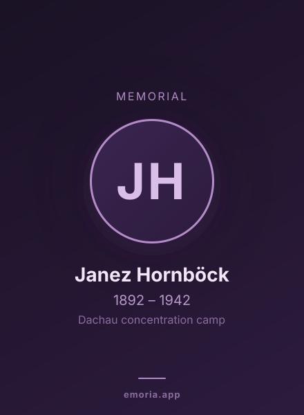 Memorial portrait of Janez Hornböck