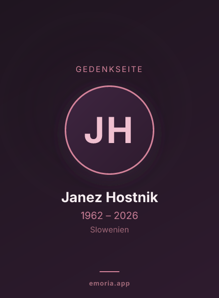 Gedenkportrait von Janez Hostnik
