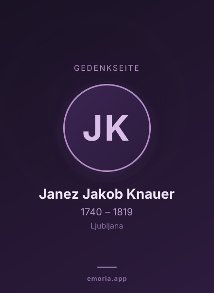 Gedenkportrait von Janez Jakob Knauer
