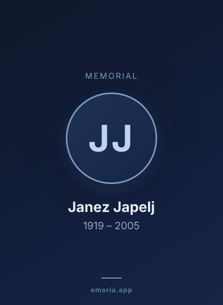Memorial portrait of Janez Japelj