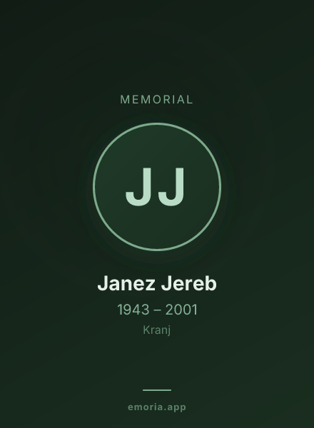 Memorial portrait of Janez Jereb