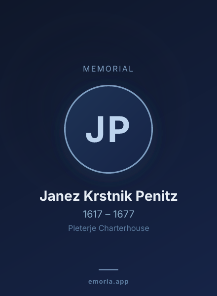 Memorial portrait of Janez Krstnik Penitz