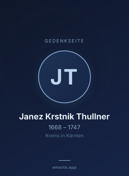 Gedenkportrait von Janez Krstnik Thullner