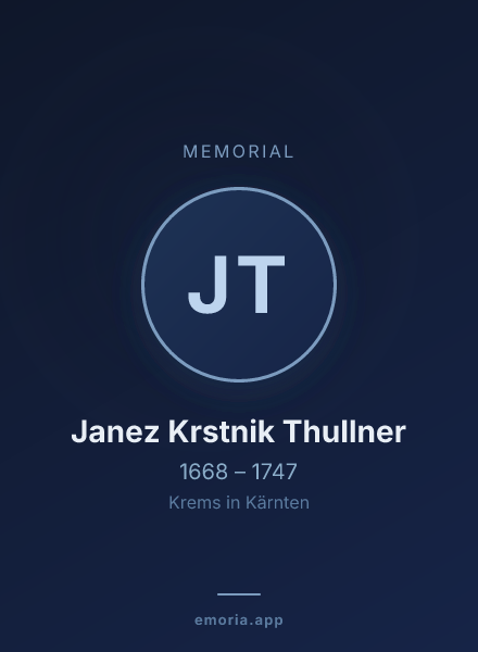 Memorial portrait of Janez Krstnik Thullner