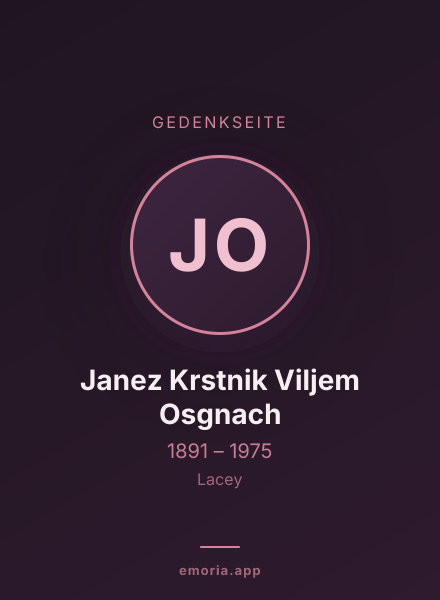 Gedenkportrait von Janez Krstnik Viljem Osgnach