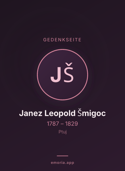 Gedenkportrait von Janez Leopold Šmigoc