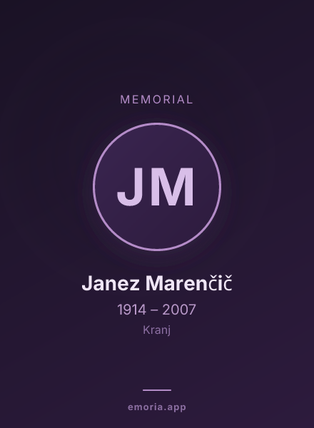 Memorial portrait of Janez Marenčič