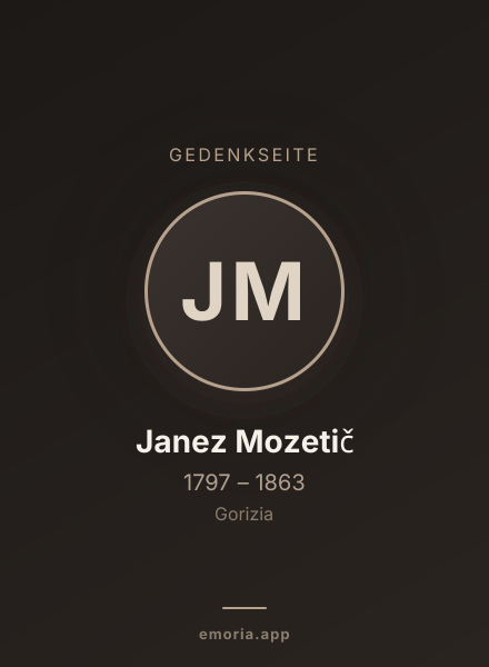 Gedenkportrait von Janez Mozetič