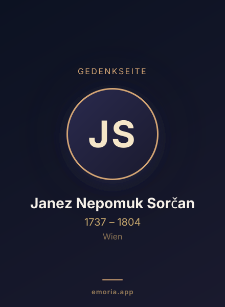 Gedenkportrait von Janez Nepomuk Sorčan