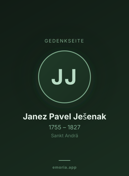 Gedenkportrait von Janez Pavel Ješenak