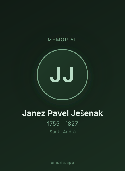 Memorial portrait of Janez Pavel Ješenak