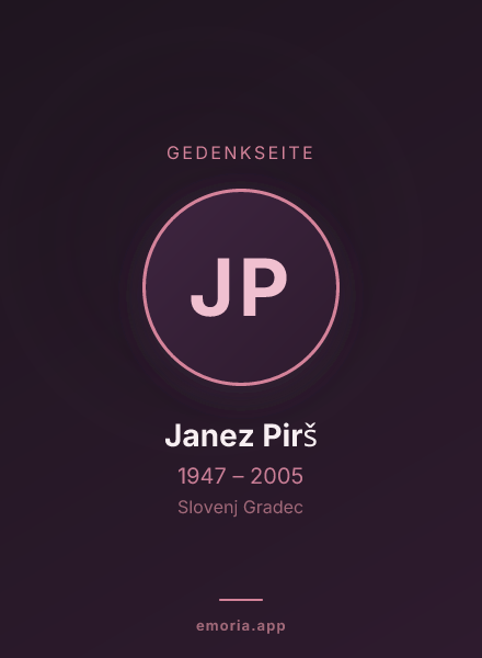 Gedenkportrait von Janez Pirš