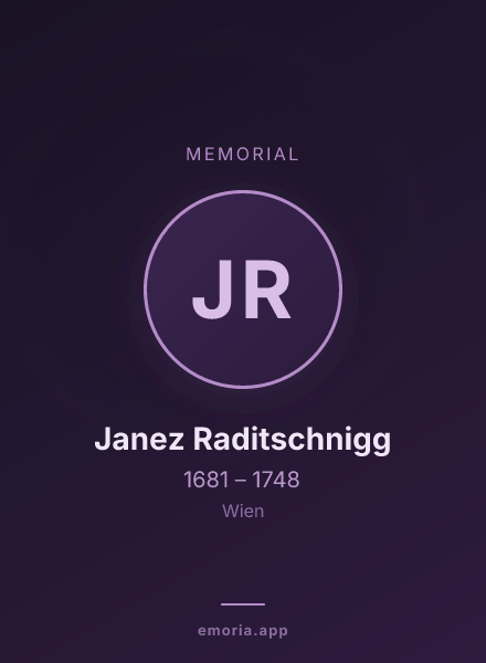 Memorial portrait of Janez Raditschnigg