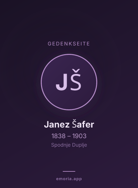 Gedenkportrait von Janez Šafer