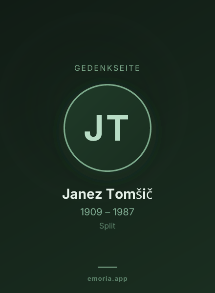 Gedenkportrait von Janez Tomšič