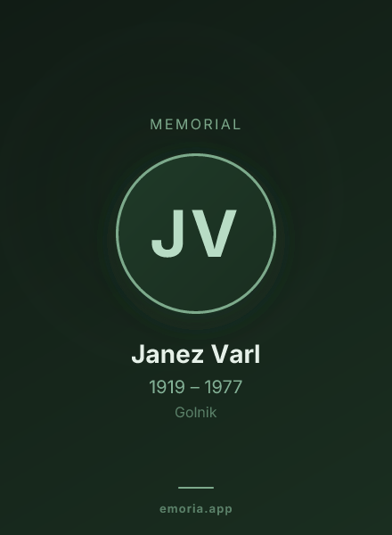 Memorial portrait of Janez Varl