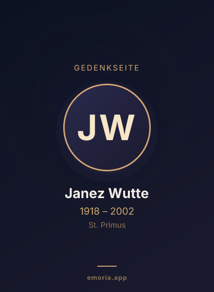 Gedenkportrait von Janez Wutte