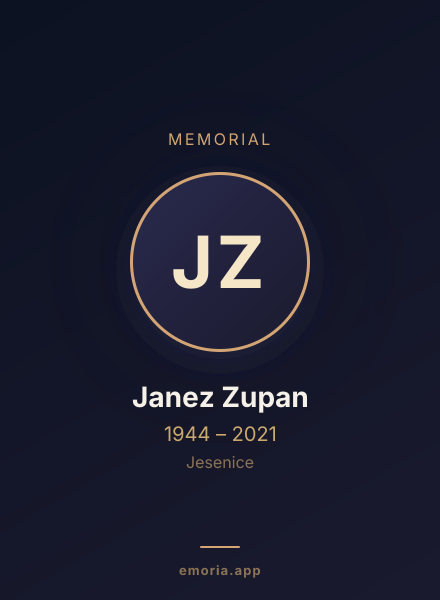 Memorial portrait of Janez Zupan