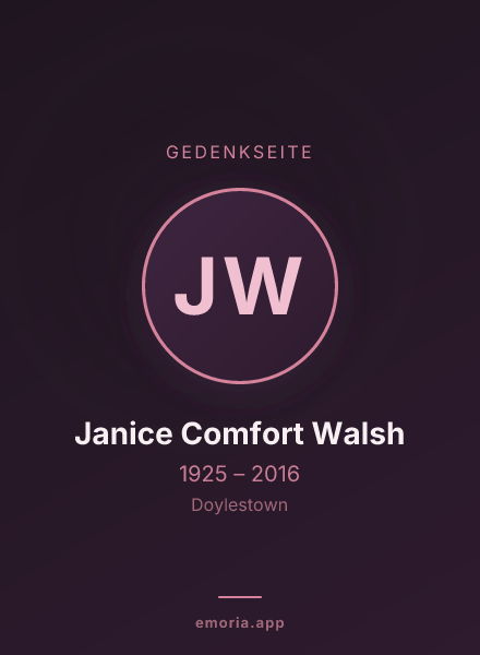 Gedenkportrait von Janice Comfort Walsh