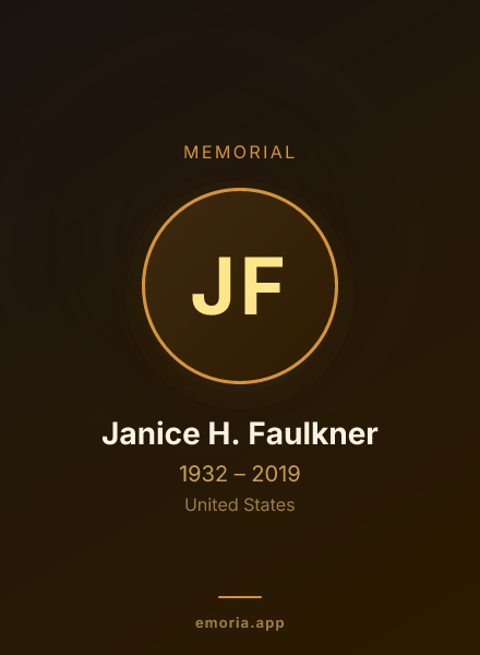 Memorial portrait of Janice H. Faulkner