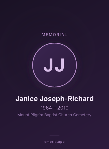 Memorial portrait of Janice Joseph-Richard
