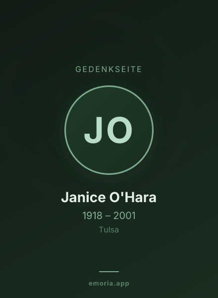Gedenkportrait von Janice O'Hara