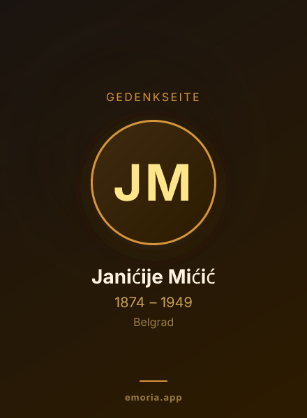 Gedenkportrait von Janićije Mićić