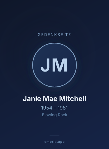 Gedenkportrait von Janie Mae Mitchell