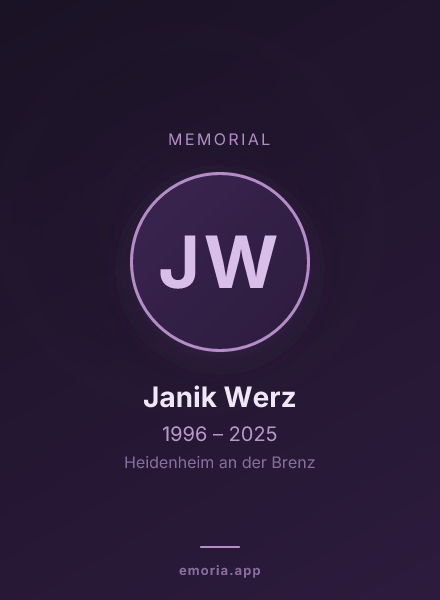 Memorial portrait of Janik Werz