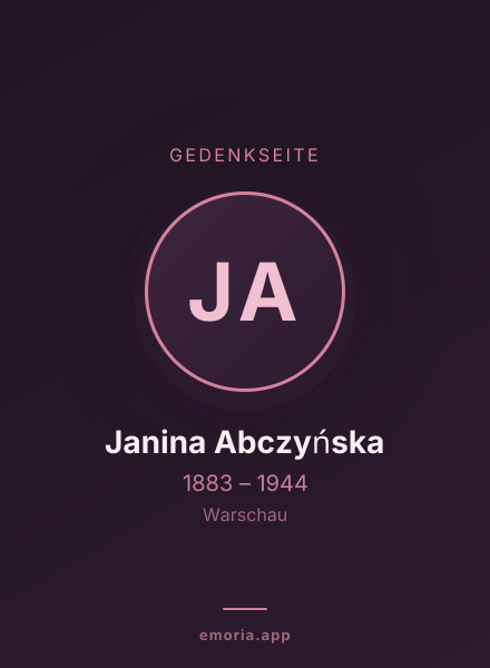 Gedenkportrait von Janina Abczyńska