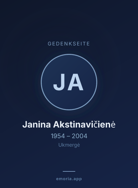 Gedenkportrait von Janina Akstinavičienė