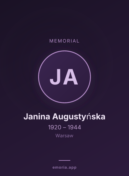 Memorial portrait of Janina Augustyńska