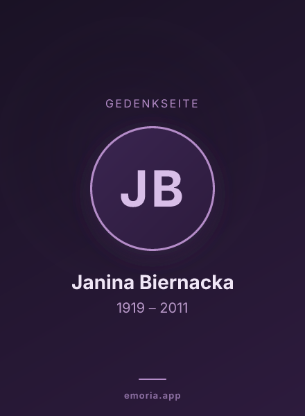 Gedenkportrait von Janina Biernacka