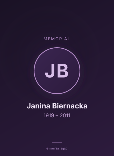 Memorial portrait of Janina Biernacka
