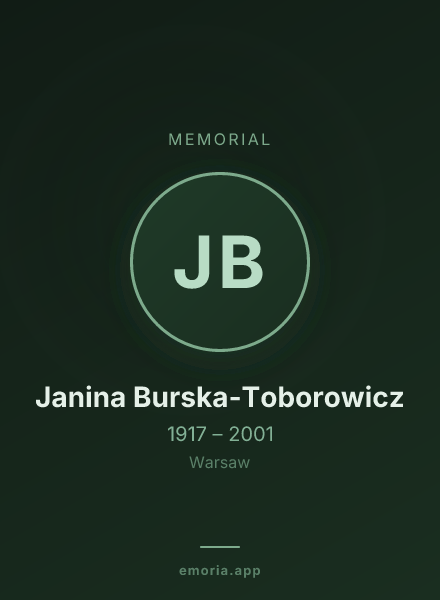 Memorial portrait of Janina Burska-Toborowicz