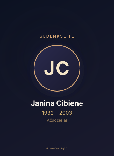 Gedenkportrait von Janina Cibienė