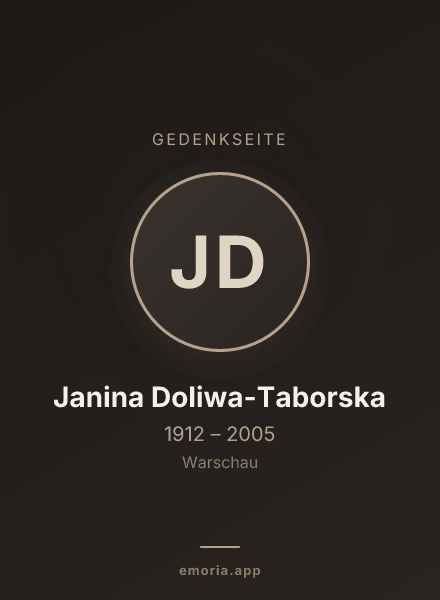 Gedenkportrait von Janina Doliwa-Taborska