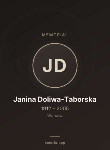 Memorial portrait of Janina Doliwa-Taborska
