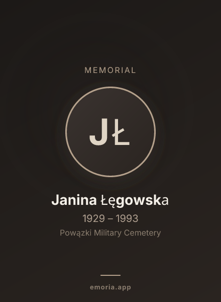 Memorial portrait of Janina Łęgowska