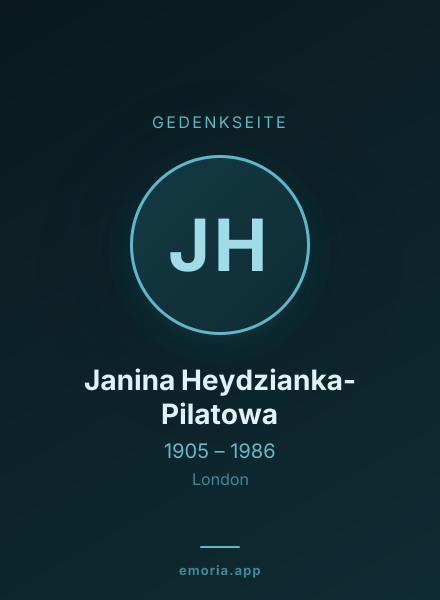 Gedenkportrait von Janina Heydzianka-Pilatowa