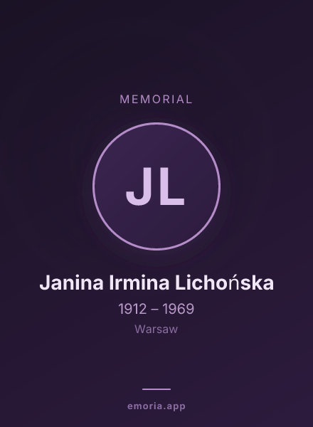 Memorial portrait of Janina Irmina Lichońska
