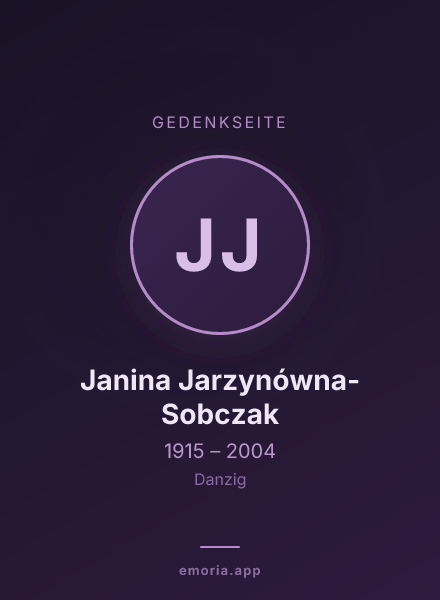 Gedenkportrait von Janina Jarzynówna-Sobczak