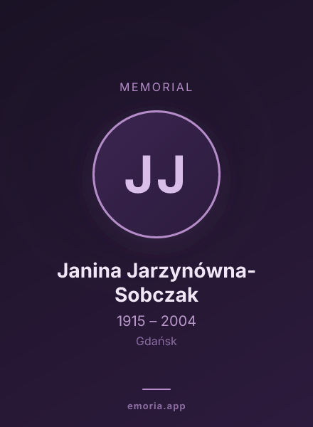 Memorial portrait of Janina Jarzynówna-Sobczak