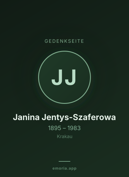 Gedenkportrait von Janina Jentys-Szaferowa