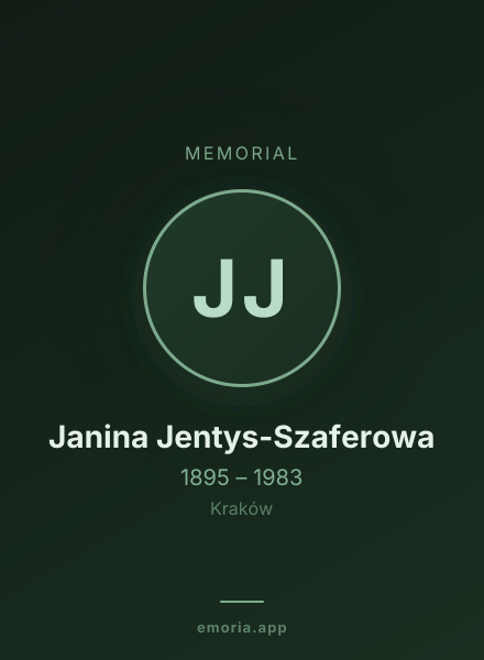 Memorial portrait of Janina Jentys-Szaferowa